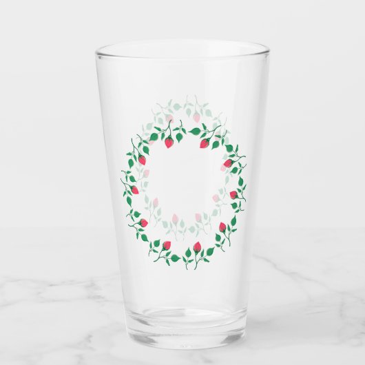 Rundrahmen mit rosa rosa Blume Glas (Vorderseite)
