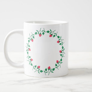 Rundrahmen mit rosa rosa Blume Jumbo-Tasse