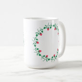 Rundrahmen mit rosa rosa Blume Kaffeetasse (VorderseiteRechts)