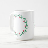 Rundrahmen mit rosa rosa Blume Kaffeetasse (Vorderseite Links)