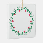 Rundrahmen mit rosa rosa Blume Keramikornament (Rechts)