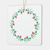 Rundrahmen mit rosa rosa Blume Keramikornament (Links)