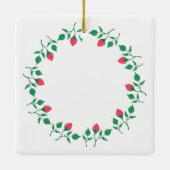 Rundrahmen mit rosa rosa Blume Keramikornament (Rückseite)