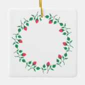 Rundrahmen mit rosa rosa Blume Keramikornament (Vorderseite)