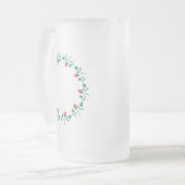 Rundrahmen mit rosa rosa Blume Mattglas Bierglas (Vorderseite Links)