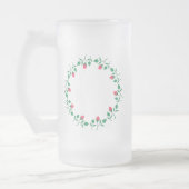 Rundrahmen mit rosa rosa Blume Mattglas Bierglas (Links)