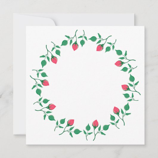 Rundrahmen mit rosa rosa Blume Mitteilungskarte (Vorderseite)