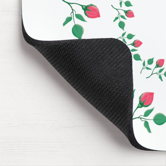 Rundrahmen mit rosa rosa Blume Mousepad (Ecke)