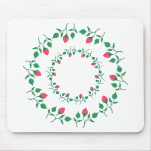 Rundrahmen mit rosa rosa Blume Mousepad