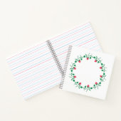 Rundrahmen mit rosa rosa Blume Notizblock (Innenseite)