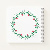 Rundrahmen mit rosa rosa Blume Notizblock (Rückseite)