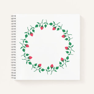 Rundrahmen mit rosa rosa Blume Notizblock
