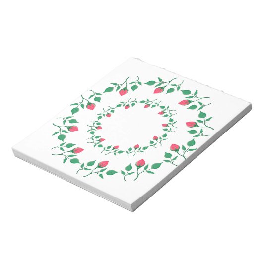 Rundrahmen mit rosa rosa Blume Notizblock (Rotiert)