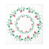 Rundrahmen mit rosa rosa Blume Notizblock (Vorderseite)