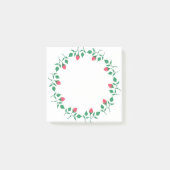 Rundrahmen mit rosa rosa Blume Post-it Klebezettel (Vorderseite)