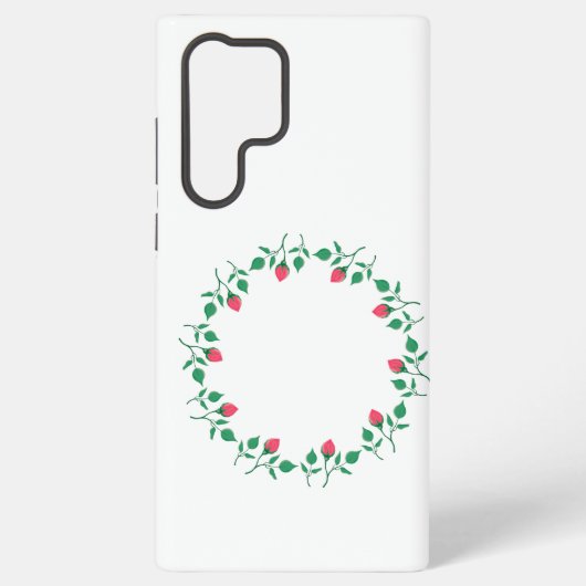 Rundrahmen mit rosa rosa Blume Samsung Galaxy Hülle (Rückseite)