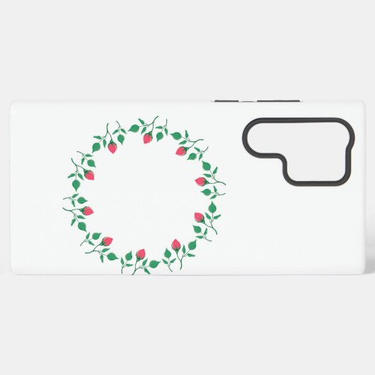 Rundrahmen mit rosa rosa Blume Samsung Galaxy Hülle (Rückseite (Horizontal))