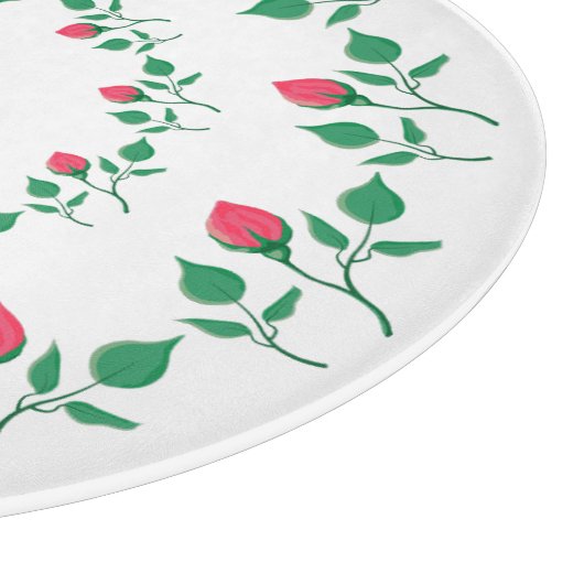 Rundrahmen mit rosa rosa Blume Schneidebrett (Ecke)