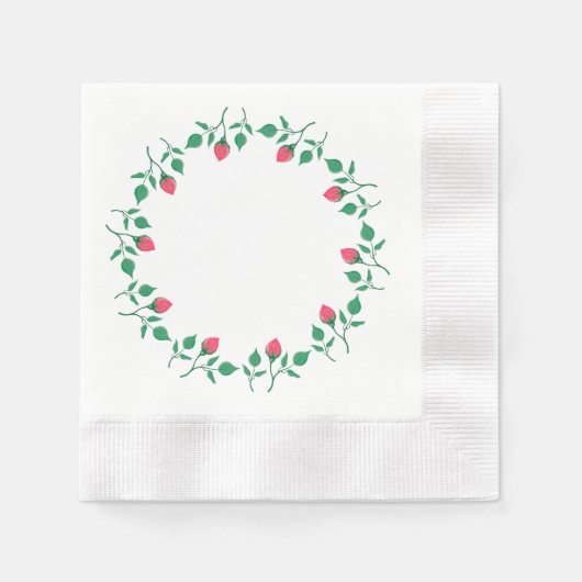 Rundrahmen mit rosa rosa Blume Serviette (Vorderseite)