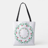 Rundrahmen mit rosa rosa Blume Tasche (Rückseite)