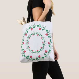 Rundrahmen mit rosa rosa Blume Tasche