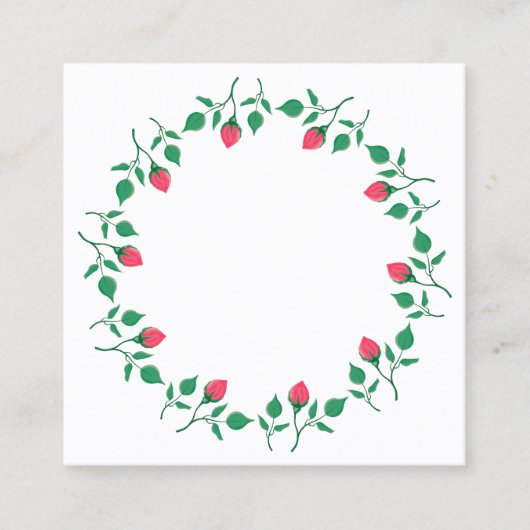 Rundrahmen mit rosa rosa Blume Telefonnummerkarte (Vorderseite)