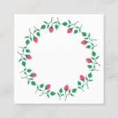 Rundrahmen mit rosa rosa Blume Telefonnummerkarte (Rückseite)