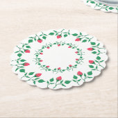 Rundrahmen mit rosa rosa Blume Untersetzer (angewinkelt)