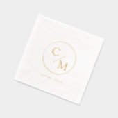 Rundrahmen-Monogramm-Hochzeit Servietten Mit Folie (Links)