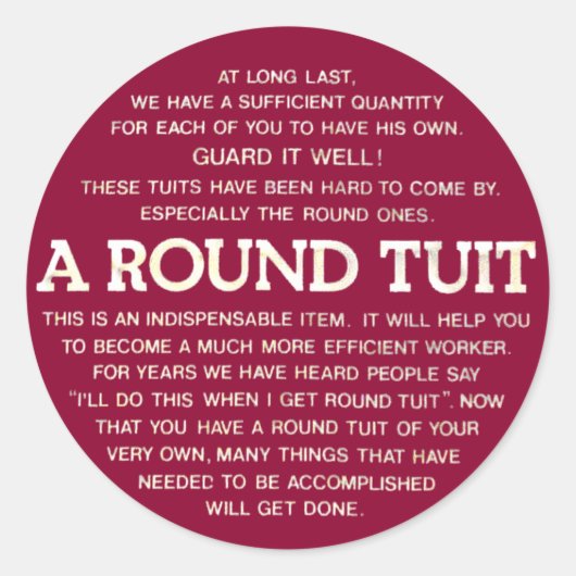 Rundrohr Runder Aufkleber (Vorderseite)