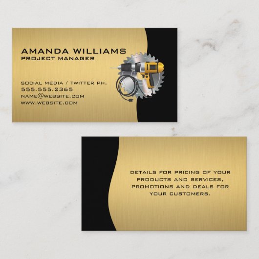 Rundsäge | Power-Drill Visitenkarte (Vorne/Hinten)