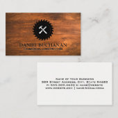Rundsäge und Hammer | Wood Business Card Visitenkarte (Vorne/Hinten)