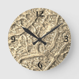 Rundschalenuhr mit Bio Texturdruck Runde Wanduhr