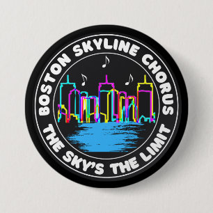 Rundschaltfläche für das Boston Skyline Chorlogo Button
