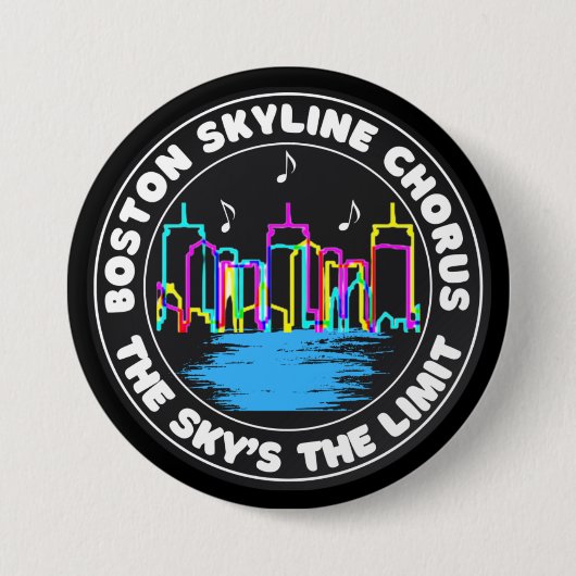 Rundschaltfläche für das Boston Skyline Chorlogo Button (Vorderseite)