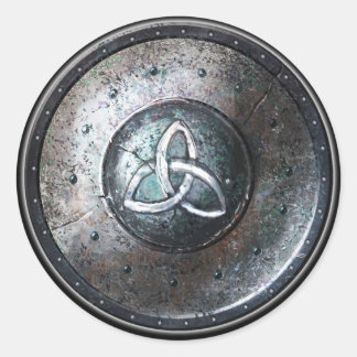 Rundschild-Aufkleber - keltisches Triquetra-Emblem Runder Aufkleber