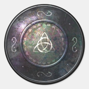 Rundschild-Aufkleber - Triquetra-Emblem Runder Aufkleber