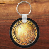 Rundschild-Schlüsselanhänger - Goldenes Sonnenlogo Schlüsselanhänger (Vorderseite)