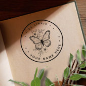 Rundschmetterling ex libris Briefmarke Gummistempel
