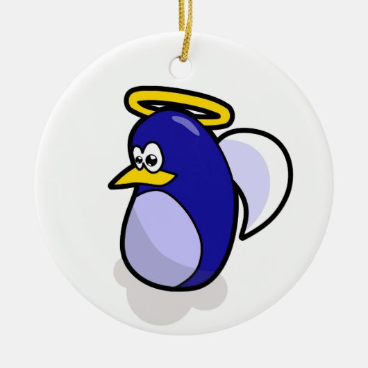 Rundschmuck aus Pinguin Keramikornament (Vorne)