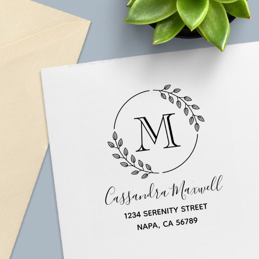 Rundschreiben, Blätter Monogramm 2 Anschrift Permastempel