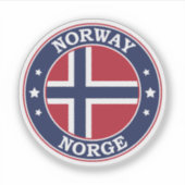 Rundschreiben für die norwegische Flagge Aufkleber (Vorderseite)