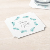 Rundschreiben-Hochzeit für tropische Palm-Blätter Untersetzer (angewinkelt)