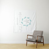 Rundschreiben-Hochzeit für tropische Palm-Blätter Wandteppich (Beispiel (Horizontal))