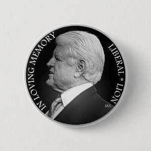 Rundschreiben-Knopf Edward Kennedy B&W Button