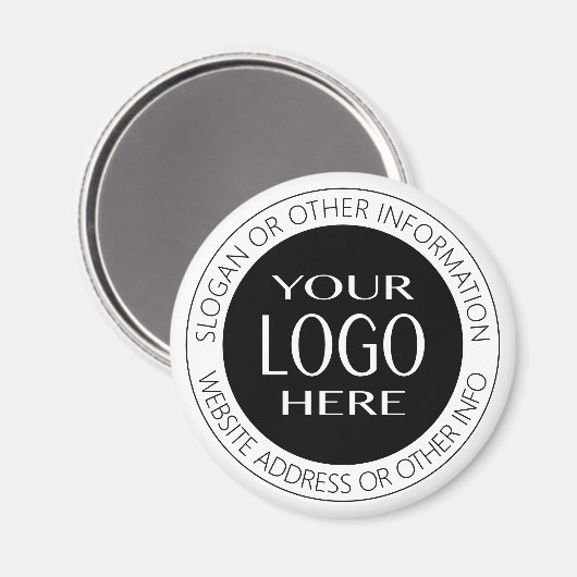 Rundschreiben und Untertext + Ihr eigenes Logo Magnet (Vorderseite/Rückseite)