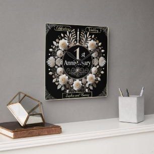 Rundschreibschrei der Romance Quadratische Wanduhr