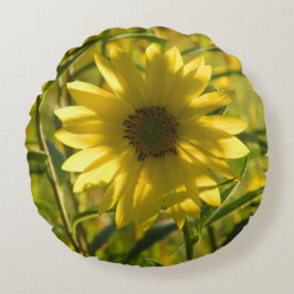 Rundsonnenblumenkissen Rundes Kissen
