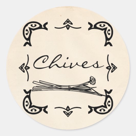 Rundsticker für Vintage Chives Runder Aufkleber (Vorderseite)