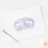 Rundsticker mit Springen von Weißen Pferden Runder Aufkleber (Umschlag)